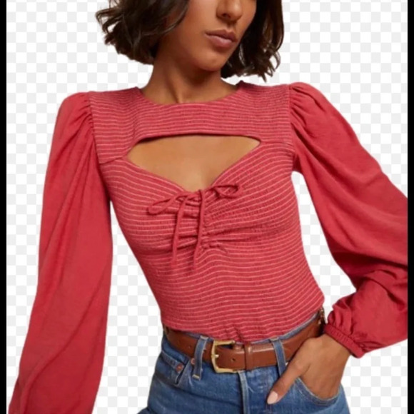 Nation LTD Tops - Nation LTD Leilani Romantic Cut Out Tee
Maraschino Size Large